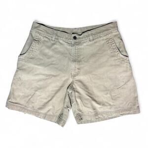 Patagonia Y2k Vintage Organic Cotton Stand Up Hiking  Khaki Shorts Repaired 34”